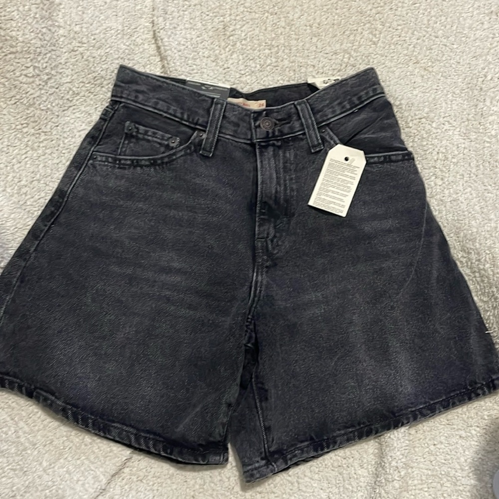 Levi's Dark Gray Jean Shorts for Women
